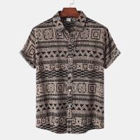 Nuevo Camisa holgada de gran tamaño con estampado floral de manga corta de estilo europeo, - details 1