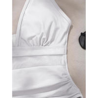 Bañador negro de una pieza para mujer, traje de baño de realce con Control de barriga, Tankini de una pieza - details 11