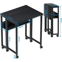 Escritorio Plegable Pequeño Estante de Almacenamiento con Ruedas Montaje Fácil - details 26