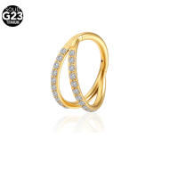 Piercing de Aro para tabique nasal, aro de 18G, g23, Circonia cúbica, zirconia, circonita, zirconita, espiral, joyería corporal, 1 unidad - details 4