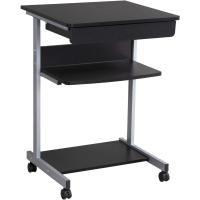 Mesa de Ordenador Mesa Escritorio PC con Cajón con 4 Ruedas para Hogar o Oficina 56x51x79cm Negro - details 0