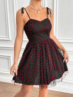 Vestido adelgazante francés para mujer, prenda adelgazante con estampado de amor y temperamento, para primavera y verano, novedad de 2024 - details 2