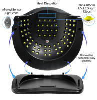 Secador potente de 320W y 72LED con pantalla táctil grande, lámpara de secado profesional para todo tipo de esmaltes de uñas de Gel - details 3