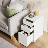 Mesita de Noche con 3 Cajones de 2 Tamaño,Mesa Auxiliar 30x40x60 cm, Mesita Blanca para Cama, Cómoda con Espacio de Almacenamiento, para Dormitorio, Salón y Estudio, NTS17ws-2 - details 8