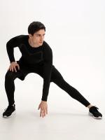 Men's Sports 3pcs Set, Long Sleeve Compression T-shirt + Active Shorts + Leggings Matching Set For Fitness - details 4