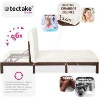 Taburete de Jardín Exterior de Ratán y Acero Tumbona de Piscina con Resaldo Ajustable en 6 Posiciones Tumbona de Playa Estable y Resistente a Intemperie Limpieza Fácil - details 36
