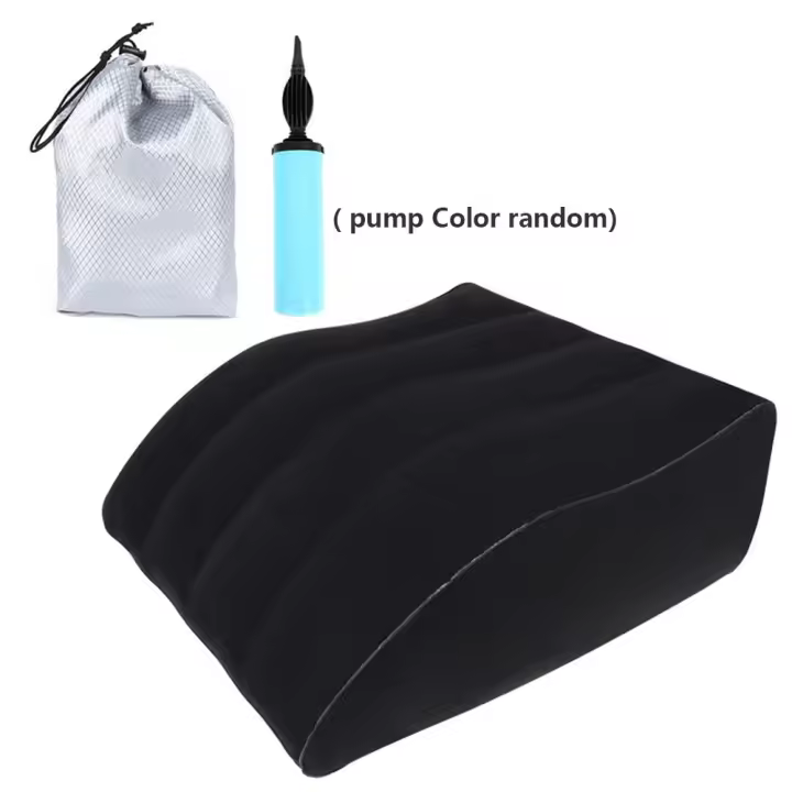 Almohada portátil cómoda para levantar piernas, cojín para rodilla, almohada de cuña inflable lavable, almohada de cuña para pies relajantes para viajes - 1