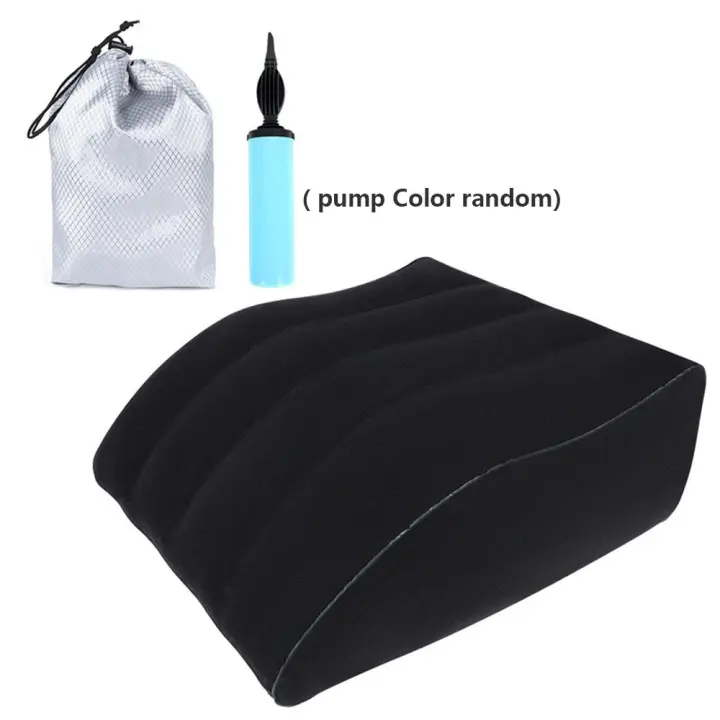 Almohada portátil cómoda para levantar piernas, cojín para rodilla, almohada de cuña inflable lavable, almohada de cuña para pies relajantes para viajes - 1
