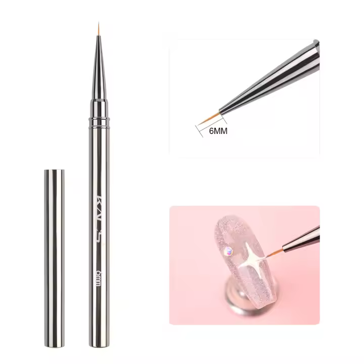 KADS pincel para uñas con mango de Metal, delineador fino, 5 tamaños diferentes, cabezal duradero y mango resistente - 1