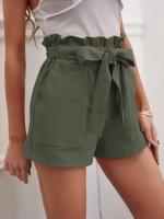Pantalones Cortos de Verano para Mujer Algodón Transpirable, Cintura Elástica con Bolsillo, Color Sólido, Estilo Casual - details 27