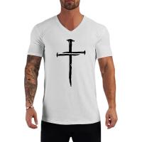 Camiseta Deportiva de Algodón para Hombres Cuello en V, Manga Corta, Moda Transpirable, Ajuste Delgado, Limpieza a Mano, Para Primavera/Verano - details 11