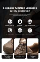 Zapatos de trabajo con punta compuesta para hombre, zapatillas de seguridad de cuero indestructibles, antigolpes, antipinchazos, aislamiento, 6KV - details 5