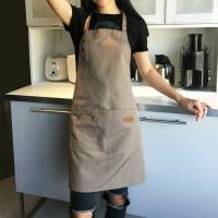 Delantal ajustable con pechera impermeable, resistente a las manchas, con dos bolsillos, para Chef de cocina, hornear, barbacoa, accesorios para equipos - details 2