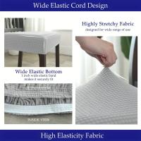 Funda elástica para asiento de silla de comedor, fundas para sillas de Color sólido Jacquard, fundas de cojín para silla antipolvo extraíbles, para Hotel y hogar, 1 ud. - details 8