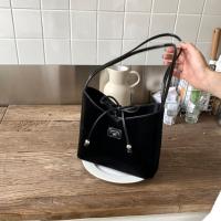 Bolso de cubo con lazo coreano para mujer, bolso de ocio Y2k con lazo para axila, bolso de hombro dulce de cuero Pu - details 12