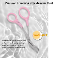 Tijeras de belleza para cejas de acero inoxidable, herramienta de recorte de cejas de precisión con peine para maquillaje y aseo - details 3