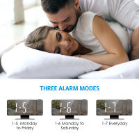 ORIA-reloj despertador Digital con proyección, dispositivo electrónico de mesa, LED, con temperatura y humedad, para el hogar, dormitorio y oficina - details 3