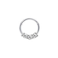 1-5 uds 16G moda 316L acero inoxidable CZ bisagras septum Clicker anillos de aro para la nariz Daith Helix Tragus cartílago Piercing joyería - details 6
