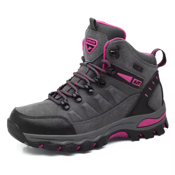 Botas de senderismo antideslizantes para mujer, zapatos de Trekking deportivos, rojo, moda - 1