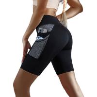 Pantalones cortos deportivos de cintura alta para mujer con prácticos bolsillos laterales que combinan perfectamente la moda y la funcionalidad. - details 0