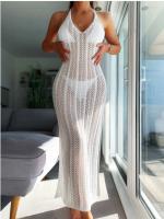 Vestido Mujer Verano 2025,Tirantes al Cuello con Transparencia y Encaje Sexy ,Espalda Descubierta Ajustado para Playa/Fiesta/Noche,Tela Elástica Estiliza Figura - details 5