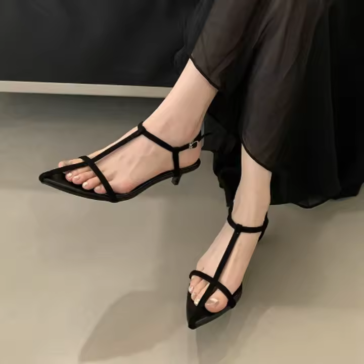 Nuevas Sandalias Platas Romanas Casuales Punta de Cabeza de Leopardo Estampado - 1