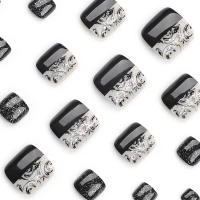 Uñas artificiales de lentejuelas de estilo simple cuadrado para mujer - details 7