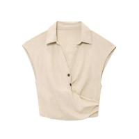 BUNO-2025 nuevo conjunto de falda para mujer, Tops elegantes sin mangas con cuello en V, faldas por debajo de la rodilla con abertura, moda informal, trajes ajustados lisos para mujer - details 2