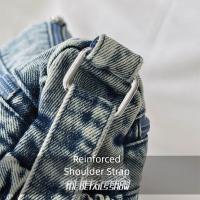 Bolso cruzado Retro vaquero de tela vaquera con cremallera de alta capacidad para mujer, bolso para axila, bolso de lona con correa ajustable, ropa informal - details 9