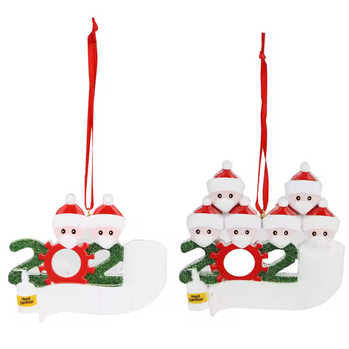 2 uds. Nombre personalizado de los miembros de la familia decoración navideña regalo DIY adorno colgante para árbol de Navidad (2 personas 6 personas) - 1