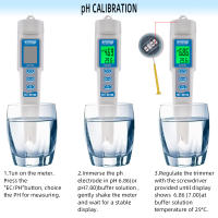 PH EC TEMP Meter Digital Pen Type 3 In 1 Multi-parameter Drink Water Quality Tester for Aquarium, Pools PH Monitor Meter 40% off - details 2