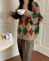 Cardigan de Punto Retro para Mujer 2024 Ajuste Suelto, Manga Larga, Gancho, Elegante - details 8