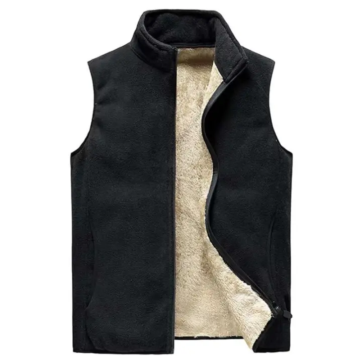 Sherpa-Chaqueta bordada de alta calidad para hombre, chaleco de lana sin mangas de invierno de talla grande, M-8xl - 1