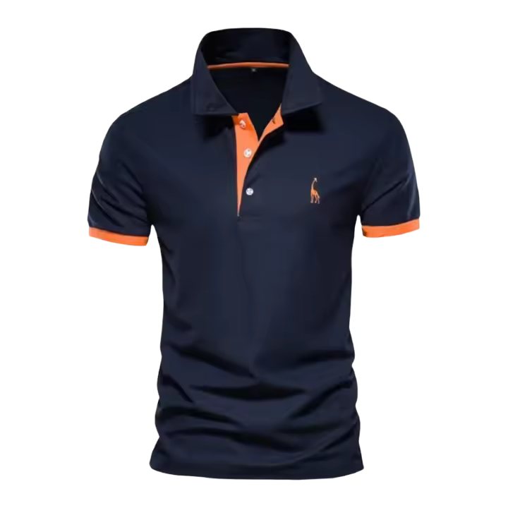 polos hombre manga corta ropa hombre día del padre Dropshipping Polo Giraffe Shirt Hombres Calidad Bordado Verano Manga Corta Polo Casual Negocios Social Mens Polos BR Tamaño - 1