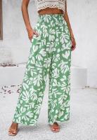Pantalones elásticos de pierna ancha para mujer Primavera-Verano Chic con estampado elegante - details 13