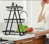 Portátil con encimera 2/3, cesta de frutas para organizador de cocina, iluminación y frutas, verduras, pan, aperitivos - details 8