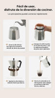 Cafetera Espresso, Cafetera de Aluminio de 9 Tazas, Plateada, Inducción: Diseño clásico y elegante, duradera y fácil de usar. - details 8