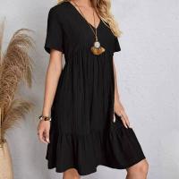 Vestidos de verano para mujer, primavera con cuello en V, mangas cortas, cintura suelta, volantes, campanas, vestidos de vocación - details 3