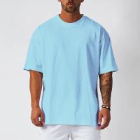 Oversized T shirts Mens Dropped Shoulder Half Sleeve Tops Tees Summer New Fashion Loose Sports T-shirt Men Mesh Fitness Tshirt - details 6