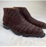 Botas de hombre con parte inferior de costura noruega hechas a mano Martin Goodyear formales de piel de cocodrilo de tobillo Nubcuk de lujo - details 13