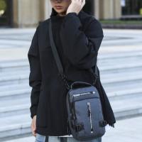 Bolso de pecho para hombre con múltiples bolsillos a la moda, bolso de mensajes deportivo de tela Oxford con carga USB, bolso cruzado multifunción de Color sólido para niños - details 9