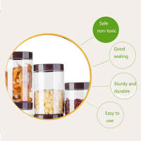 Frascos de almacenamiento de alimentos con tapa de café, latas selladas transparentes para galletas y dulces, tanque de grano de plástico vacío, contenedor de cocina transparente, 10 piezas - details 2