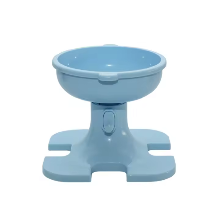 Cuenco elevado inclinado de altura ajustable para gatos, cuenco de alimentación para perros con protección para el cuello y patas altas, redondo con soporte, plato de comida para gatos para mascotas - 1