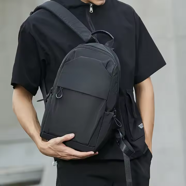 Mochilas pequeñas para hombre, bolso escolar deportivo para exteriores, Mini bolsos de hombro de viaje de tela Oxford a la moda para hombre, mochila negra 2024 - 1