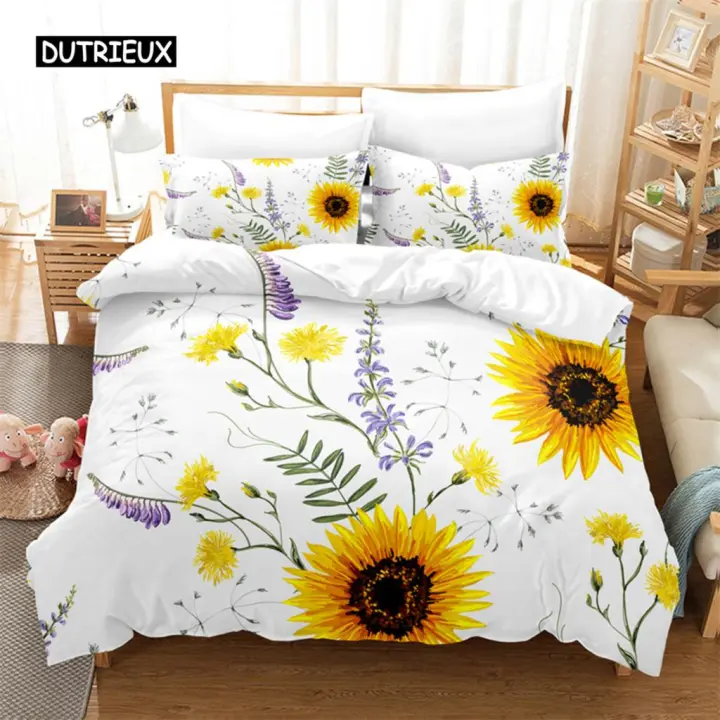 Conjunto de Ropa de Cama de Moda Cubierta de 3D de Flores y Bosques Tamaño de Cama Rey - 1