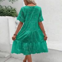 Sencillo e informal, largo, de cintura alta, a la moda, de verano a media pantorrilla, estilo festivo, algodón puro ahuecado, nuevo - details 2