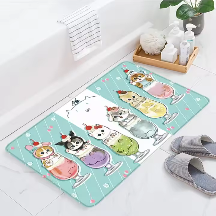 Alfombrilla de pie para baño, Felpudo de bienvenida de gato, Felpudo de entrada de casa de oración, puerta, pasillo, baño, habitación de niños, alfombras de piso para el hogar - 1