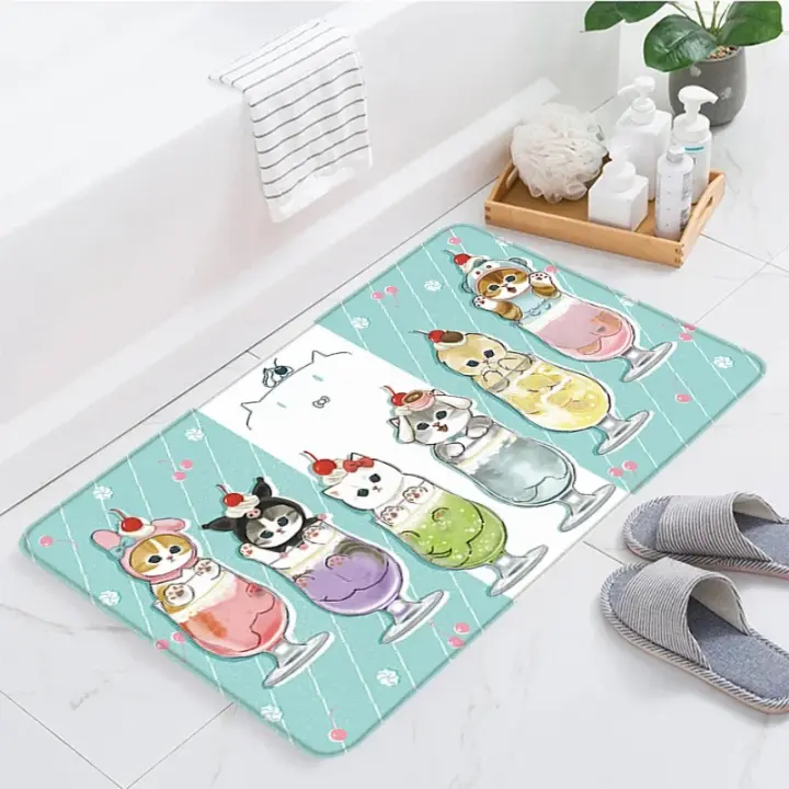 Alfombrilla de pie para baño, Felpudo de bienvenida de gato, Felpudo de entrada de casa de oración, puerta, pasillo, baño, habitación de niños, alfombras de piso para el hogar - 1