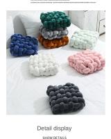 Cojín de felpa suave para sala de estar, almohada de sofá de Color sólido, cuadrada, tejida a mano, para el hogar - details 11