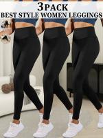 3pcs Leggings de Yoga de Cintura Alta Ultra-Suaves para Mujeres - Control de Abdomen, Pantalones de Entrenamiento y Correr No Transparentes, Súper Suaves - details 15